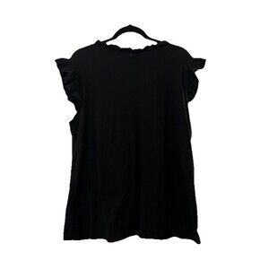 Forgotten Grace Womens Black Blouse Ruffled Size 1x